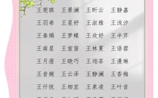 王姓女孩名字 王姓女孩取名宝典名字