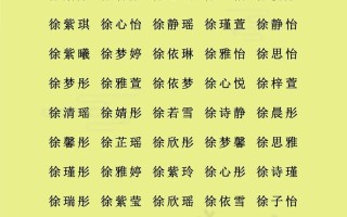 徐什么名字好听女孩名字 起名字徐什么好女孩