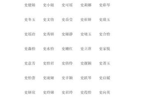 姓史的女孩子取名字 姓史的女孩子取名