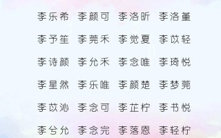 2025最新_李三字女孩名字精选大全_诗意唯美三叠字女宝宝取名指南