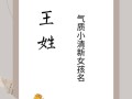 王姓属马女孩名字大全 王姓女孩名字2026年属马起名