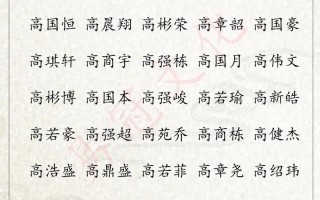 姓高的女孩子起名字大全 姓高的女孩子起名字