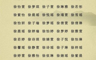 徐女孩名字2021年名字大全 徐女孩名字