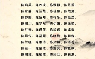 2025陈姓女孩俩字名字|精选诗意高雅爆款双字女生起名集合