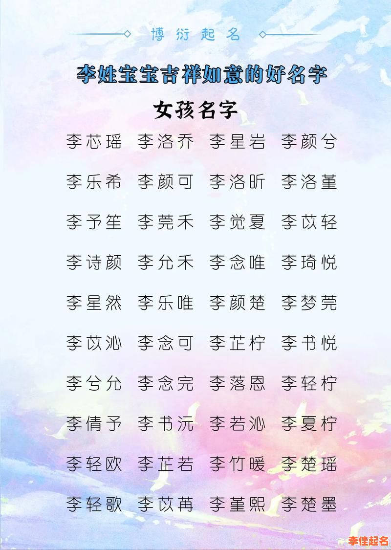 2025最新_李三字女孩名字精选大全_诗意唯美三叠字女宝宝取名指南-第1张图片 2025最新_李三字女孩名字精选大全_诗意唯美三叠字女宝宝取名指南-第1张图片
