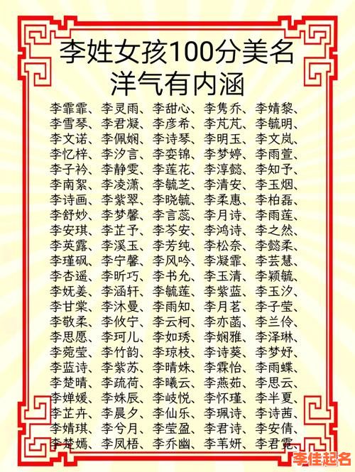 2025年精选_李姓简单大方顺口的女孩名字_大全带寓意与取名技巧-第1张图片