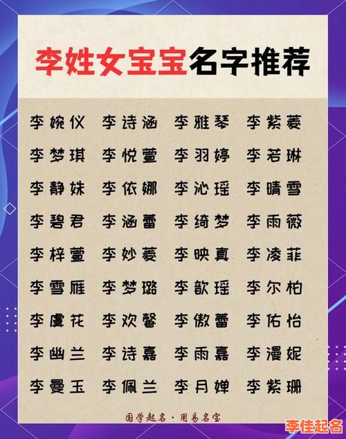2025最新李姓好听稀少的女孩名字「收藏大全」精选+罕见+三字不重名！-第1张图片