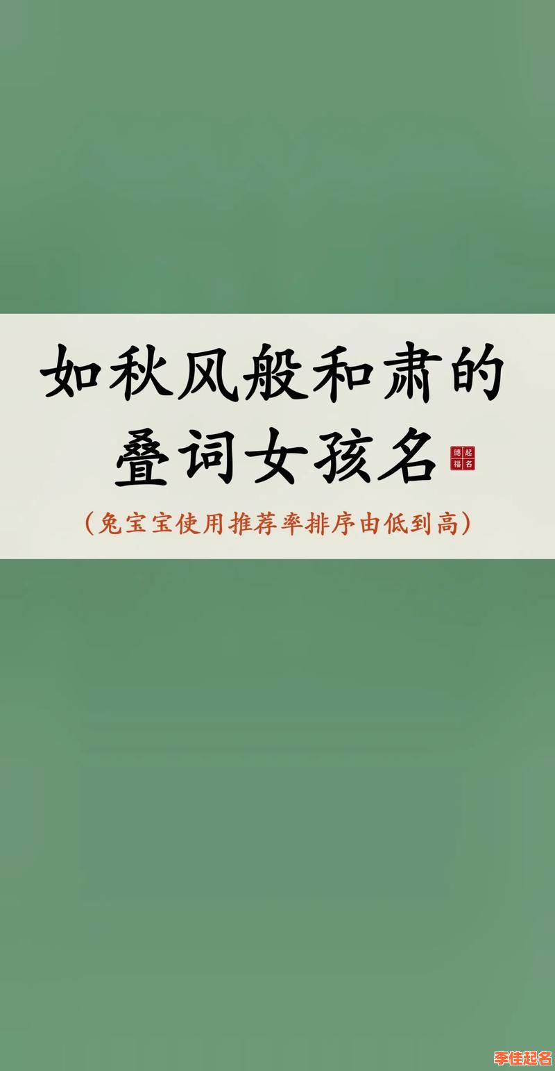 2025年最新2个相同字的女孩名字_叠字可爱女孩起名精选大全-第1张图片