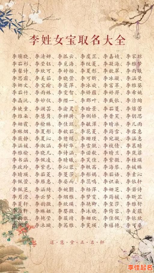 2025最新|带李字姓氏的女孩名字精选_温柔灵动_寓意高雅大全-第1张图片 2025最新|带李字姓氏的女孩名字精选_温柔灵动_寓意高雅大全-第1张图片