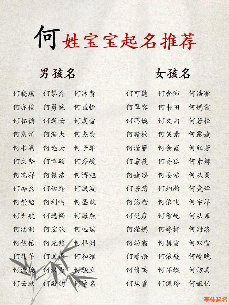 何氏女孩取名字2个字的名字大全 何氏女孩取名字2个字的-第1张图片