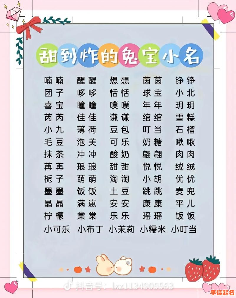 兔年女孩名字寓意好的字 兔年名字女孩-第1张图片
