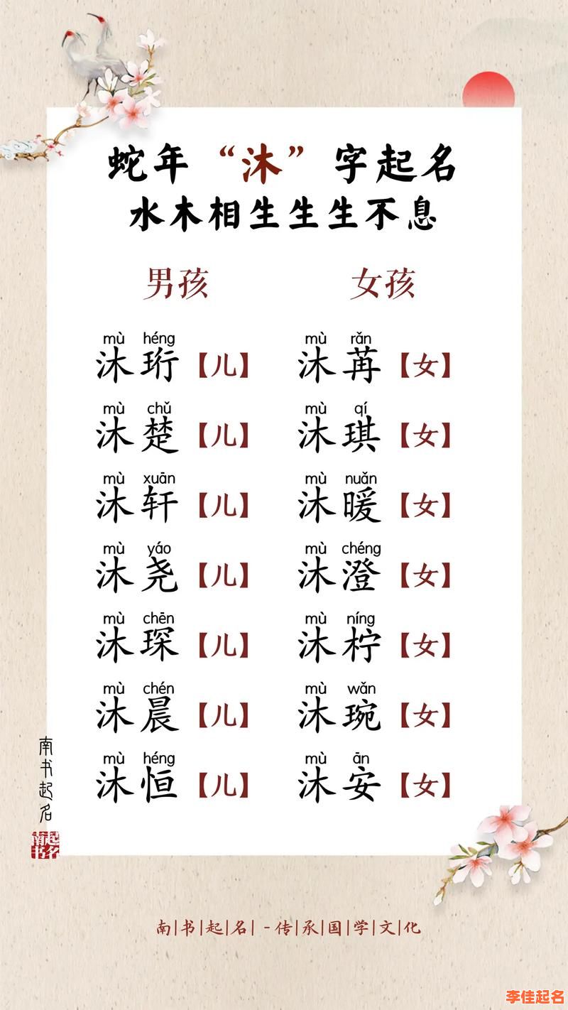 五行属水木女孩名字 五行含水木的女孩名字-第1张图片