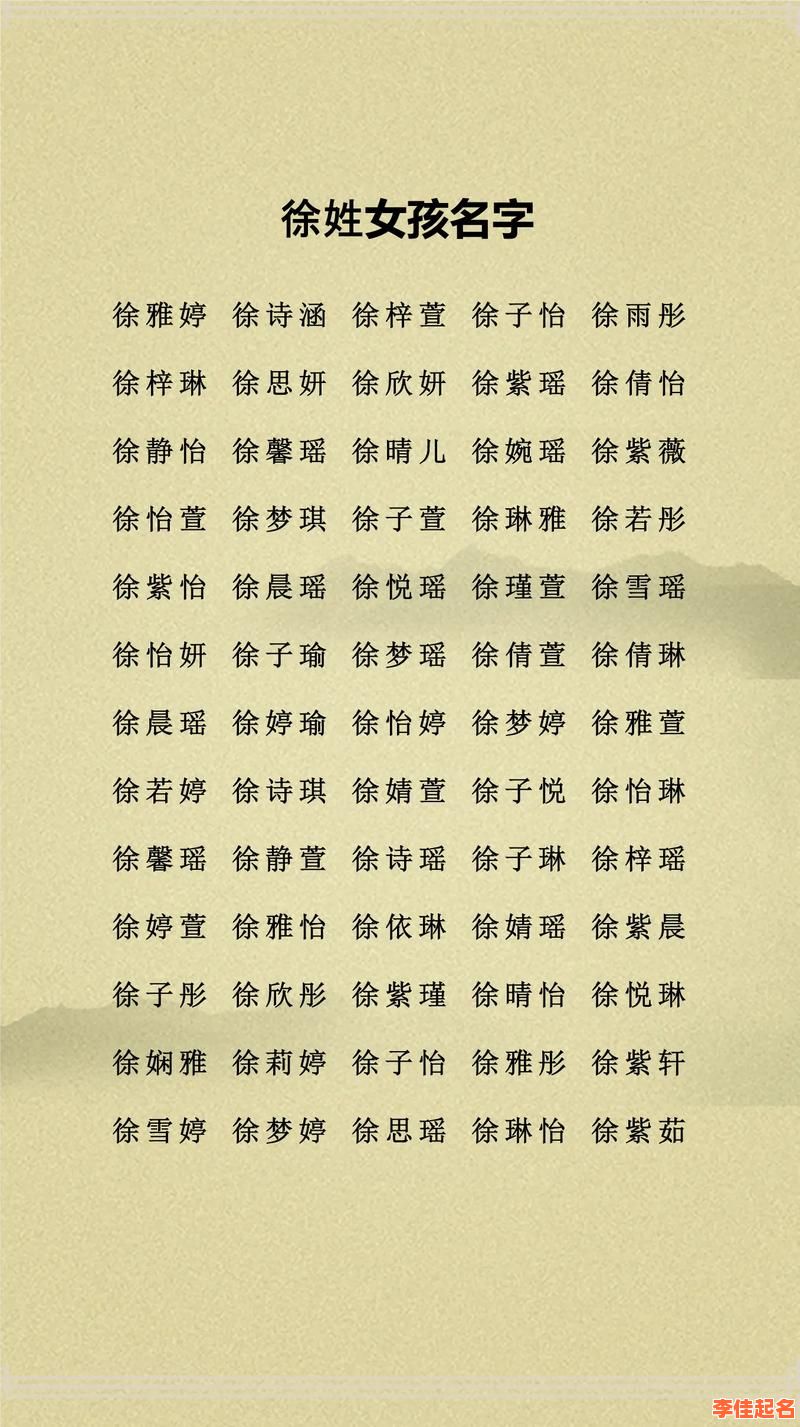 徐女孩名字2021年名字大全 徐女孩名字-第1张图片