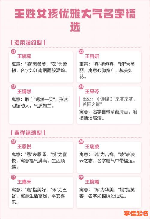 王姓女孩名字简单好听 王姓女孩名简单大气-第1张图片