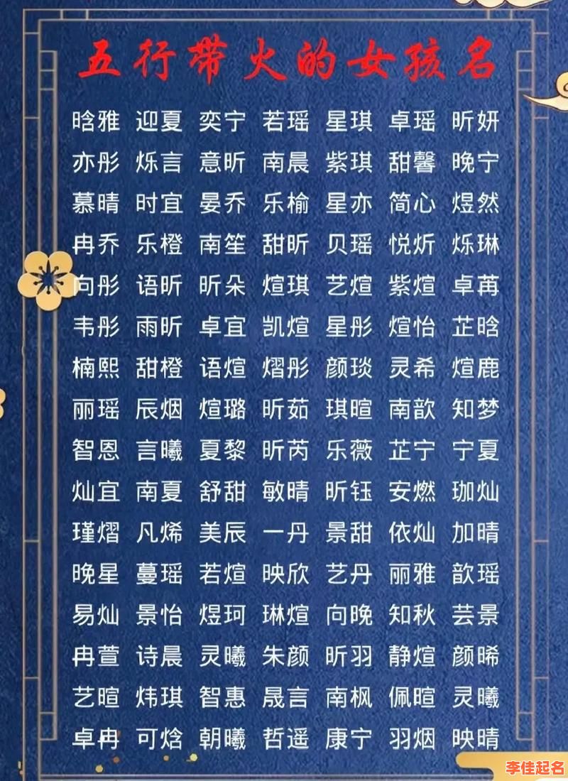 带火带王的女孩名 王姓带火字旁女孩名字-第1张图片
