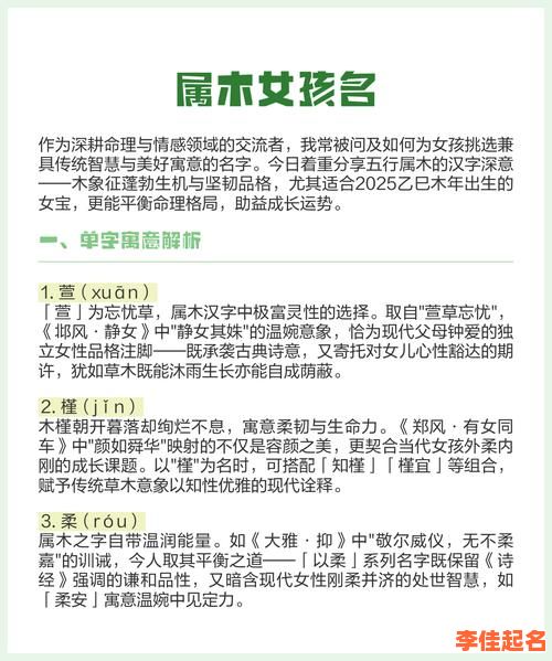 五行属木的女孩起名常用字库 五行属木字女孩名字-第1张图片